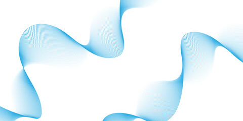 Modern abstract wave digital blue and white geometric technology. Abstract line wave gradient poster blend background vector.	