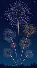 fireworks in the night sky