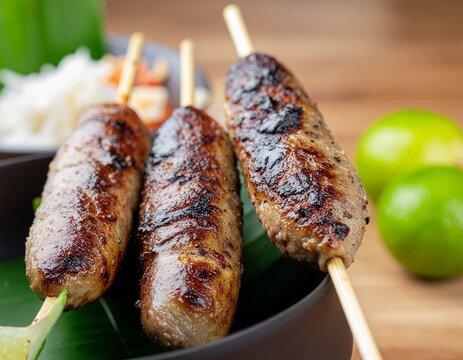 Sate Lilit (Balinese Minced Meat Satay)