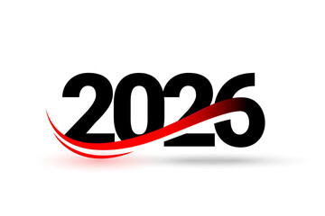 wavy style simple 2026 lettering for new year eve