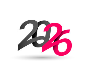 paper style trendy 2026 lettering for new year eve