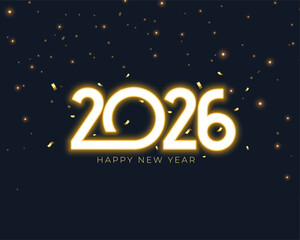 glowing 2026 new year background with confetti decor
