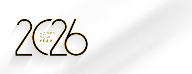 creative 2026 new year eve white banner design