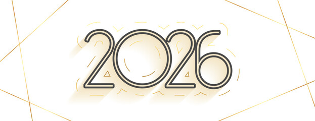 elegant 2026 typography new year banner with empty space