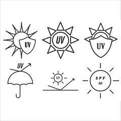 UV protection icon outline vector