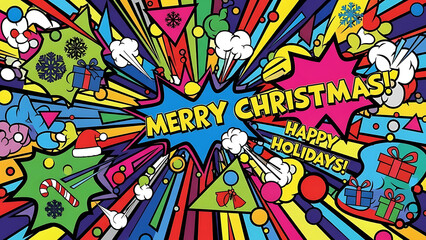 Obraz premium Vibrant Christmas Celebration with Whisk Elements and Festive Decorations