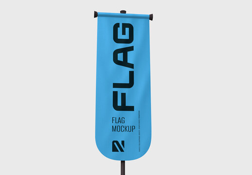 Outdoor Vertical Event Flag Mockup for Brand Advertising