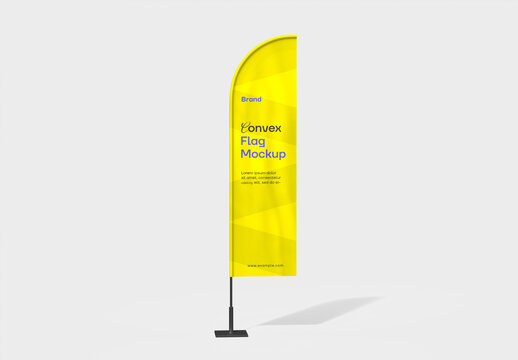 Outdoor Advertising Convex Flag Mockup Banner