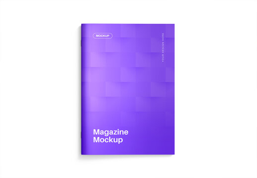Top View Hardcover Magazine Cover Mockup Modern Branding Template