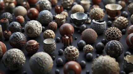 Collection of Natural Textured Spherical Objects