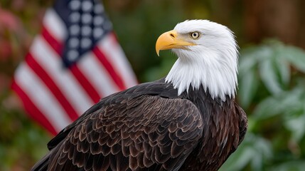 Naklejka premium Bald eagle representing USA patriotism and freedom