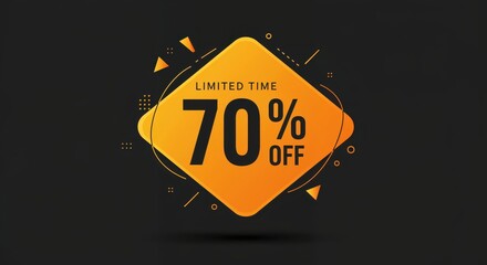 Limited Time 70% Off: A vibrant graphic, a compelling call for shoppers, advertising a 70% off limited-time promotion, conveying urgency and savings. 
