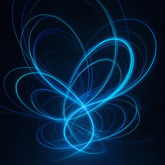 Dynamic blue light trails creating an abstract pattern of glowing curves and loops on a dark backgroundabstract, light, blue, trail, glow, curve, loop, dark, energy, motion, dynamic, futuristic, techn