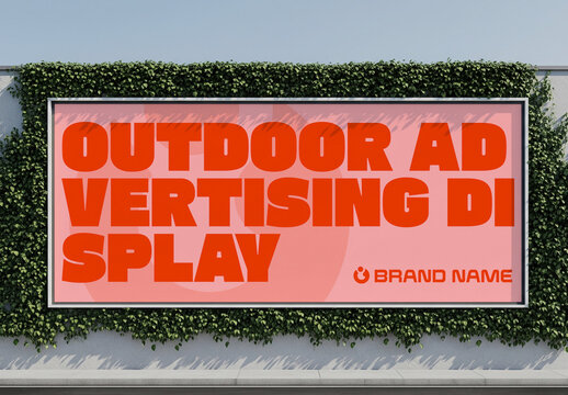 Realistic Outdoor Wall Billboard Mockup for Advertising