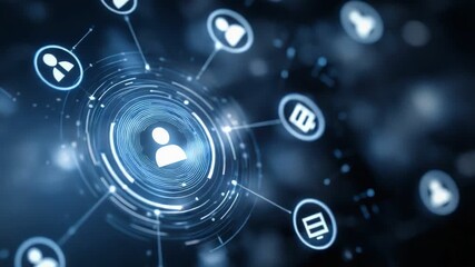 Abstract digital connections depicting a network of users and information exchange. Ideal for illustrating social media, communication, technology, or networking concepts. - Powered by Adobe