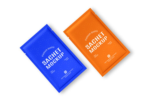 Premium Sachet Mockup for Foil Pack Packaging