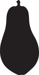 Whole papaya silhouette vector flat illustration design