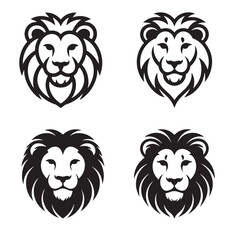 Simple Lion Head Silhouette Vector File – Minimal Line Art Style