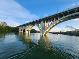 the bridge over the river