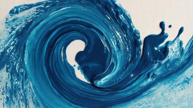 Intricate blue wave design flowing with texture creating an artistic visual impression of movement and depth across the canvas backdrop