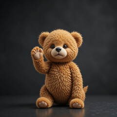 Obraz premium Little Teddy giving high five, dog, cute, surface, isolated