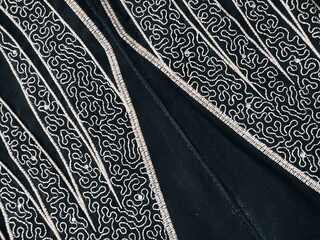 background and pattern of Turkish Dubai fabric in the form of lines and several motifs