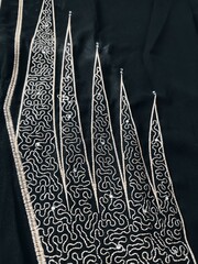 background and pattern of Turkish Dubai fabric in the form of lines and several motifs