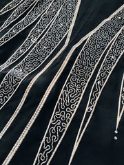 background and pattern of Turkish Dubai fabric in the form of lines and several motifs