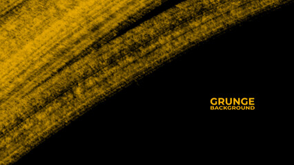 Black and yellow abstract background with brushstroke and halftone style. dirt overlay or screen...