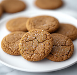 Ginger Molasses Cookies with Sparkling Sugar and Classic Holiday Spice
