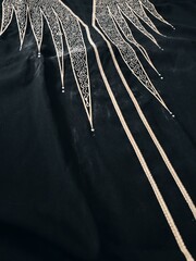 background and pattern of Turkish Dubai fabric in the form of lines and several motifs