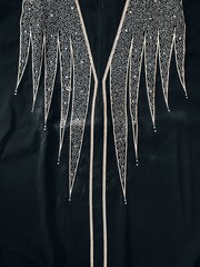 background and pattern of Turkish Dubai fabric in the form of lines and several motifs