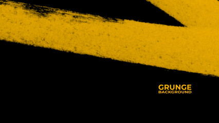 Black and yellow abstract background with brushstroke and halftone style. dirt overlay or screen...
