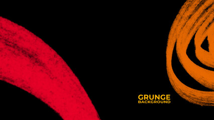 Black and yellow abstract background with brushstroke and halftone style. dirt overlay or screen...