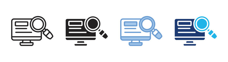 Search engine icon set multiple style collection