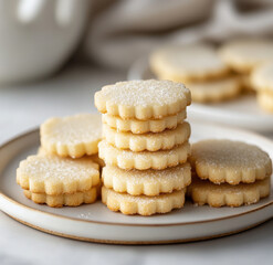 Classic Shortbread Cookies with Buttery Texture and Delicate Sugared Finish
