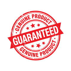 Genuine Product Guaranteed Stamp. Stamp Design Isolated on White Background. Grunge Stamp Vector Illustration.