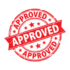 Approved Stamp. Stamp Design Isolated on White Background. Grunge Stamp Vector Illustration.