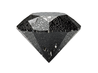 輝くダイヤモンド、黒色の宝石の魅力。美しいカットと反射が印象的なイメージ。高級感と神秘的な輝き