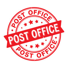 Post Office Stamp. Stamp Design Isolated on White Background. Grunge Stamp Vector Illustration.