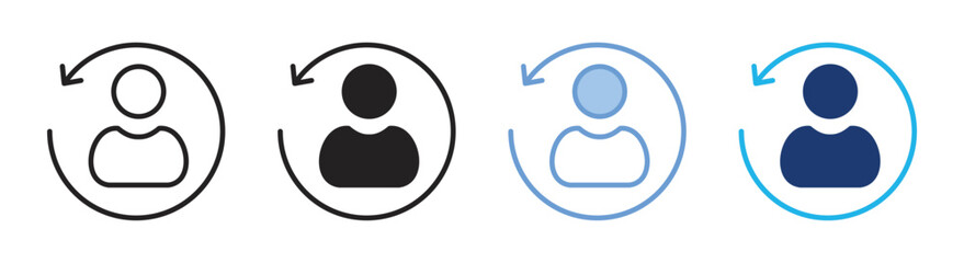 Visitor icon set multiple style collection