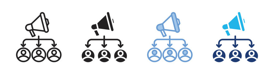 Marketing automation icon set multiple style collection