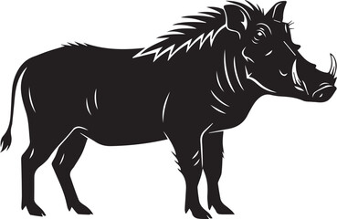 warthog side view silhouette vector flat illustration design