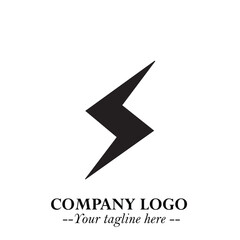Sleek Electrical Logo Symbol on a Clean White Background for Modern Branding Design Elements Art