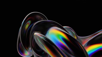 Dynamic fluid forms with vibrant iridescent light effects create a mesmerizing abstract visual, perfect for modern design and digital art projects. - Powered by Adobe