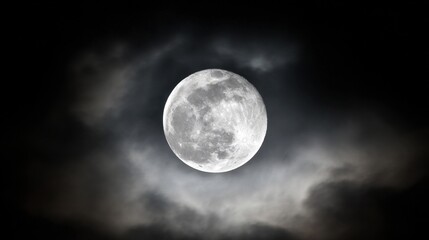 Obraz premium starless. Detailed close-up of a full moon in the night sky, radiating a soft celestial glow. travel magazines, destination branding, designed for outdoor magazines and nature guides.