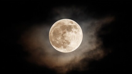 Obraz premium starless. Detailed close-up of a full moon in the night sky, radiating a soft celestial glow. travel magazines, destination branding, designed for outdoor magazines and nature guides.