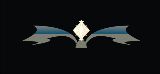The image you described showcases a symmetrical design that is visually captivating, set against a stark Victor Illustrator Design that enhances its elements. At the center