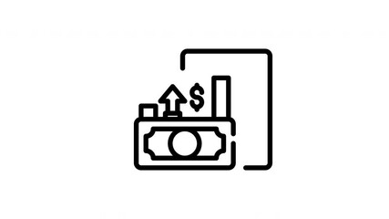 Dollar bill growth chart arrow and dollar sign. Suitable for finance articles, investment presentations, economic reports, and business infographics.
