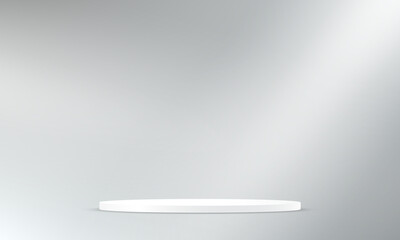 Gray and White Background Empty Room Studio with White podium Space for selling products. Vector illustration.